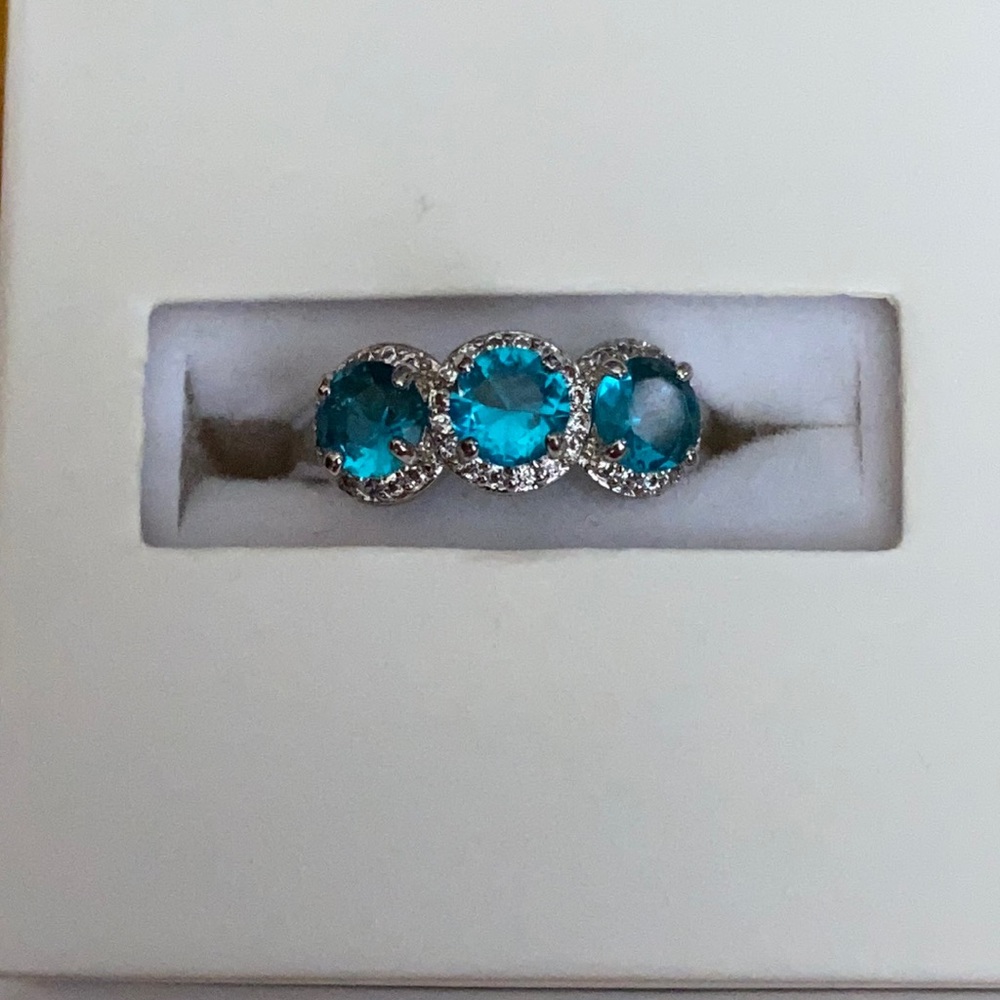 Ocean blue topaz ring